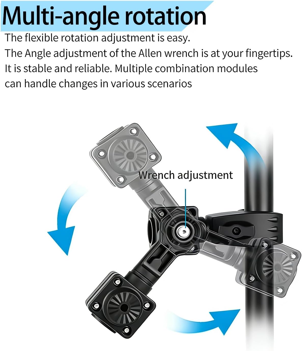 Strg 0 Degree Transducer Pole Mount Compatible with Garmin LVS34, Zero Degree Transducer Mount with Clamp for Pole & Trolling Motor, Easy Installation - Sturdy and Durable
