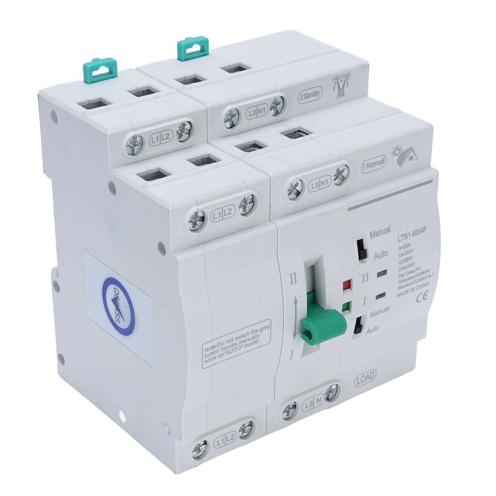 Kadimendium Commutatore Automatico Doppia Potenza Seamless 63A per Impianto Elettrico Residenziale