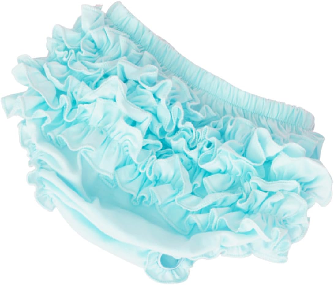 BESPORTBLE Girl Cotton Diaper Cover Bloomers with Ruffle Lace Back Soft Breathable Panties for Halloween Blue Years Underwear