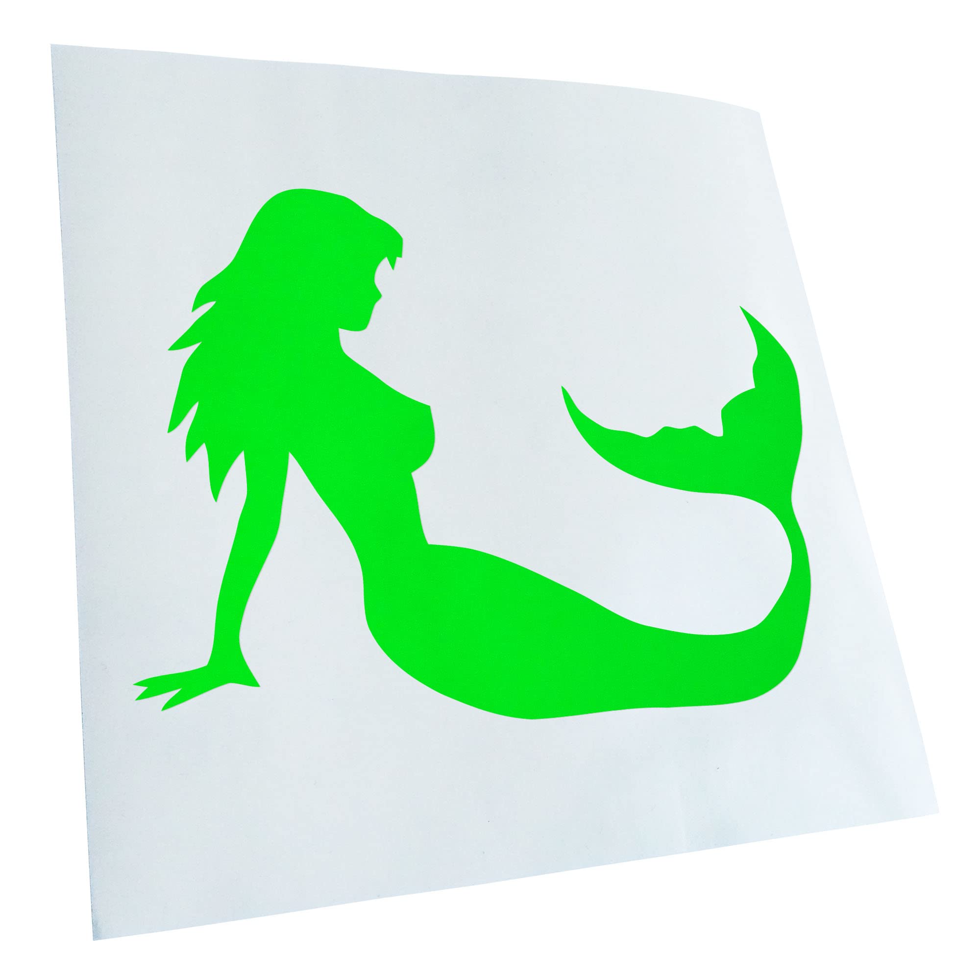 Kiwistar - Sticker - Mermaid - 13.5 x 10 cm - Neon Green - G10 - for Cars, Bicycles, Vehicles, Motorcycles, Mopeds, Tuning, Rear Windows