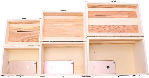 Miniatura 7 de Willcomes - Hucha de madera con cerradura y dos llaves Madera L