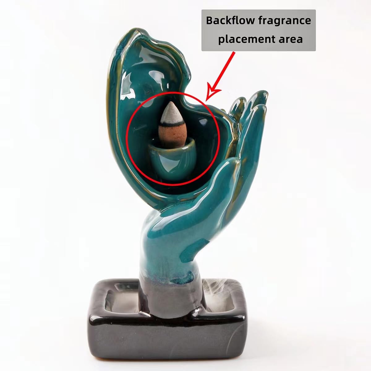 Thinking Statue Backflow Incense Holder, Lady Figurine Backflow Incense Burner, Meditator Figurine Table Top Decor - Image 4