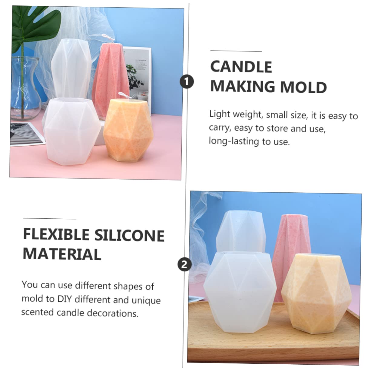 TEHAUX 6piezas Moldes De Silicona Para Velas y Jabón Diseño De y Florero Moldes Creativos Para Manualidades Aromáticas Material Silicona No Tóxica Fácil Desmoldeo y Limpieza