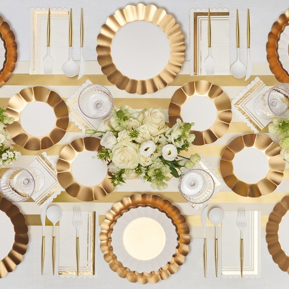 Sophistiplate 64Pcs Tableware Set. Decorative Paper Plates. Premium, Heavyweight Plates for Party Decorations. Party Supplies Set Includes Dinner, Salad, Plates & Napkins