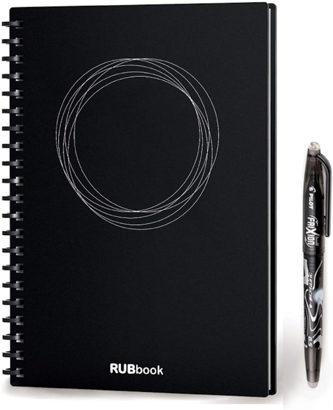 RUBbook Smart Erasble Reusable Notebook, Environmentally Friendly, Wirebound Spiral Notebook, Line Page & Blank Page, Erasable Pen, Scan & Share, A5