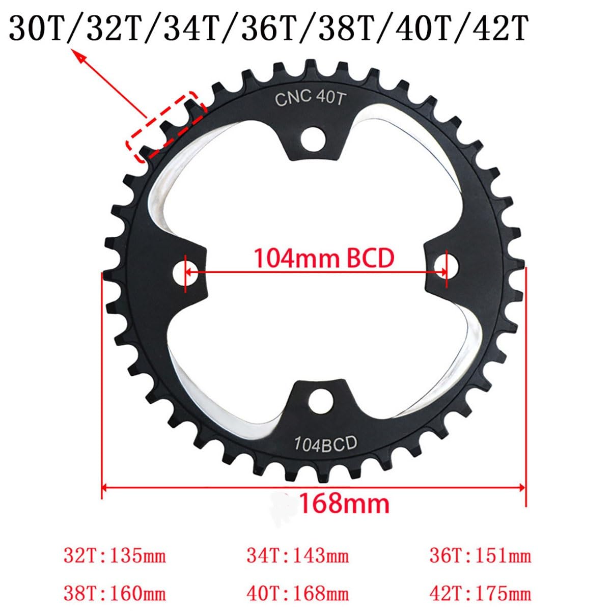 Amazon | スクエアテーパークランクセット 152mm/165mm/170mm 104BCD