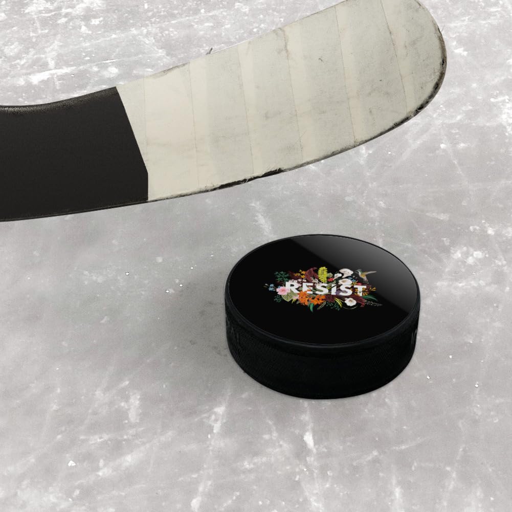 GRAPHICS & MORE Feminist Resist Flowers Ice Hockey Puck
