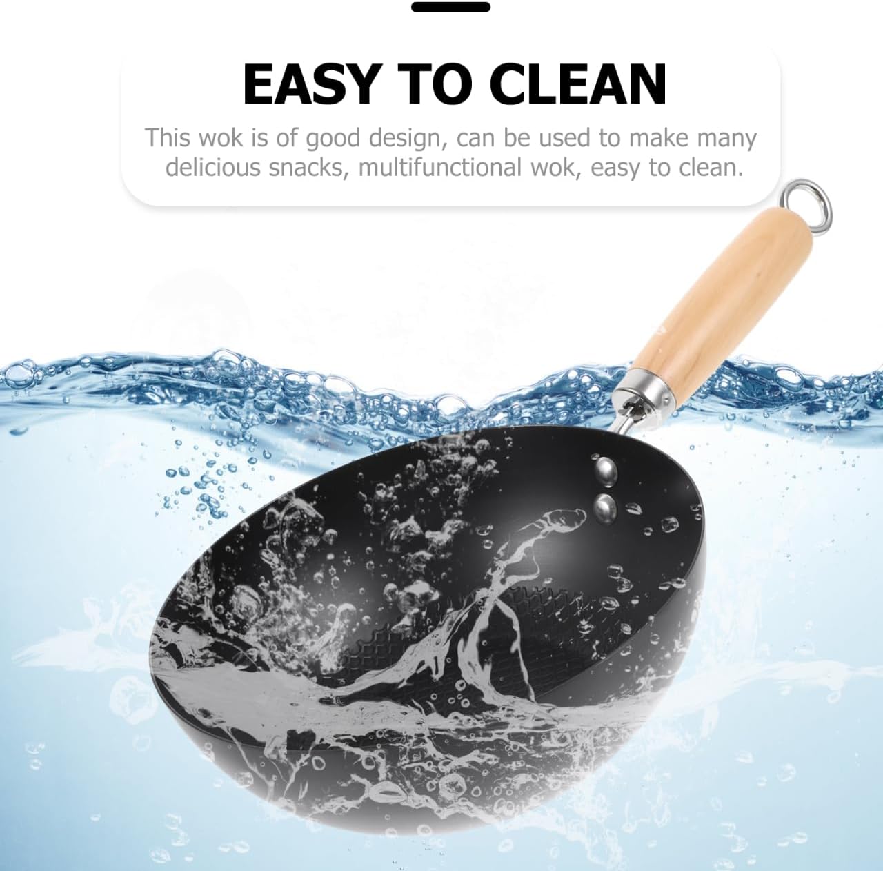 Cabilock Small Iron Pot Japanese Style Mini Wok 8 Inch Flat Bottom Cast Iron Pan for Single Serving Cooking Compatible with Induction Gas Electric Stoves