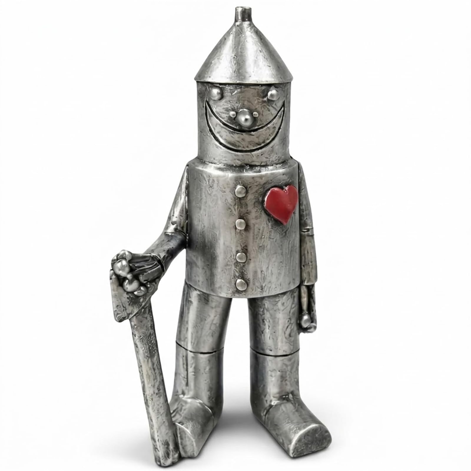 Kaelosyn 1 PCS Tin Man Garden Ornament, Heart Soldier Statue for 10 Year Wedding, Metal Garden Sculpture for Outdoor Decor, Rustic Patio Focal Point, Collectible Garden Art Piece