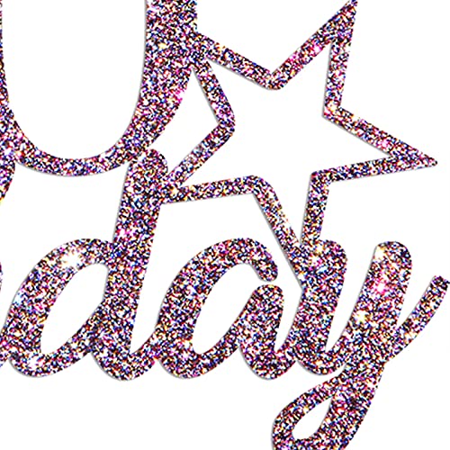 Image of Festiko Purple Glitter Happy 13Th Birthday Cake Topper With Cupcake Toppers-13Th Birthday Cupcake Decoration, 13Th Birthday Cake Decor For Boys Or Girls (13Th)