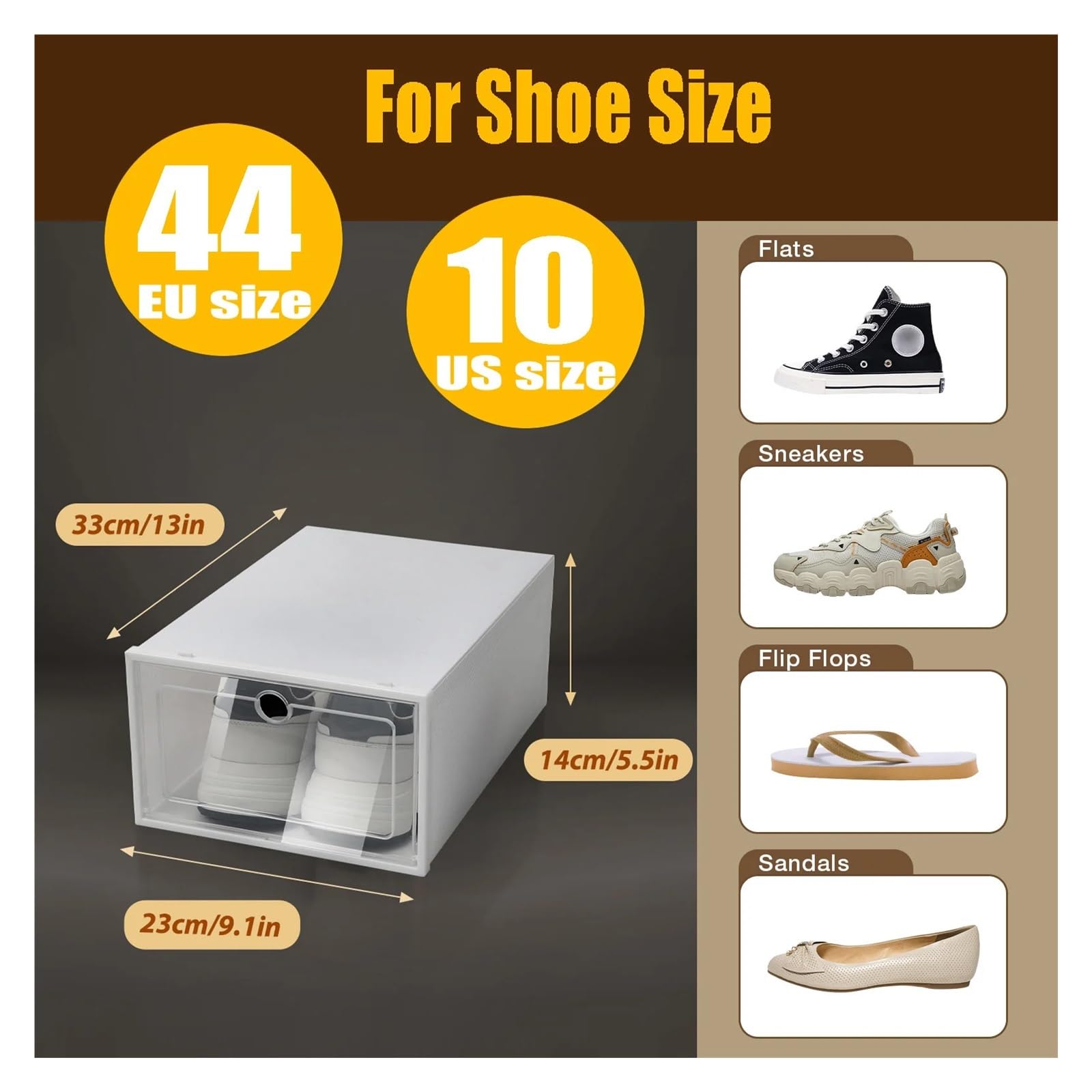 Zapato de plástico Transparente 24 Piezas para Hogar | Estuche Caja grande engrosada Cajón organizador apilable