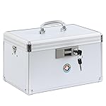 KYODOLED X-Large Medicine Lock Box, Locked Medicine Box with Key, Children Safe Medication Storage, 14.8 x 8.9 x 8.9 Inch, White