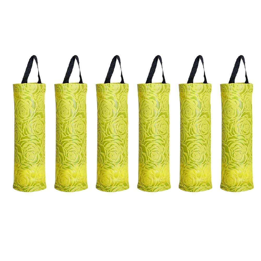 CTRLZS Plastic Bag Storage Rack, Kitchen Grocery Garbage Bag Round Storage Bag Sundries Wall Storage Box Kitchen Storage Yellow