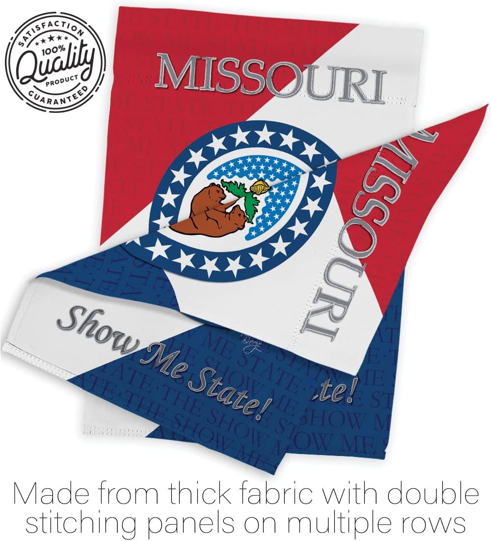Breeze Decor H108129 Missouri Americana States Double Side Decorative House Flag, 28" x 40", Multicolor