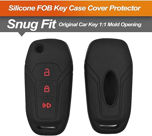 Miniatura 3 de Funda de silicona para llavero Ford Expedition Explorer Escape Ranger F-150 F-250 F-350 F-450 F-550 Super Duty Bronco Flip 3 botones  Accesorios