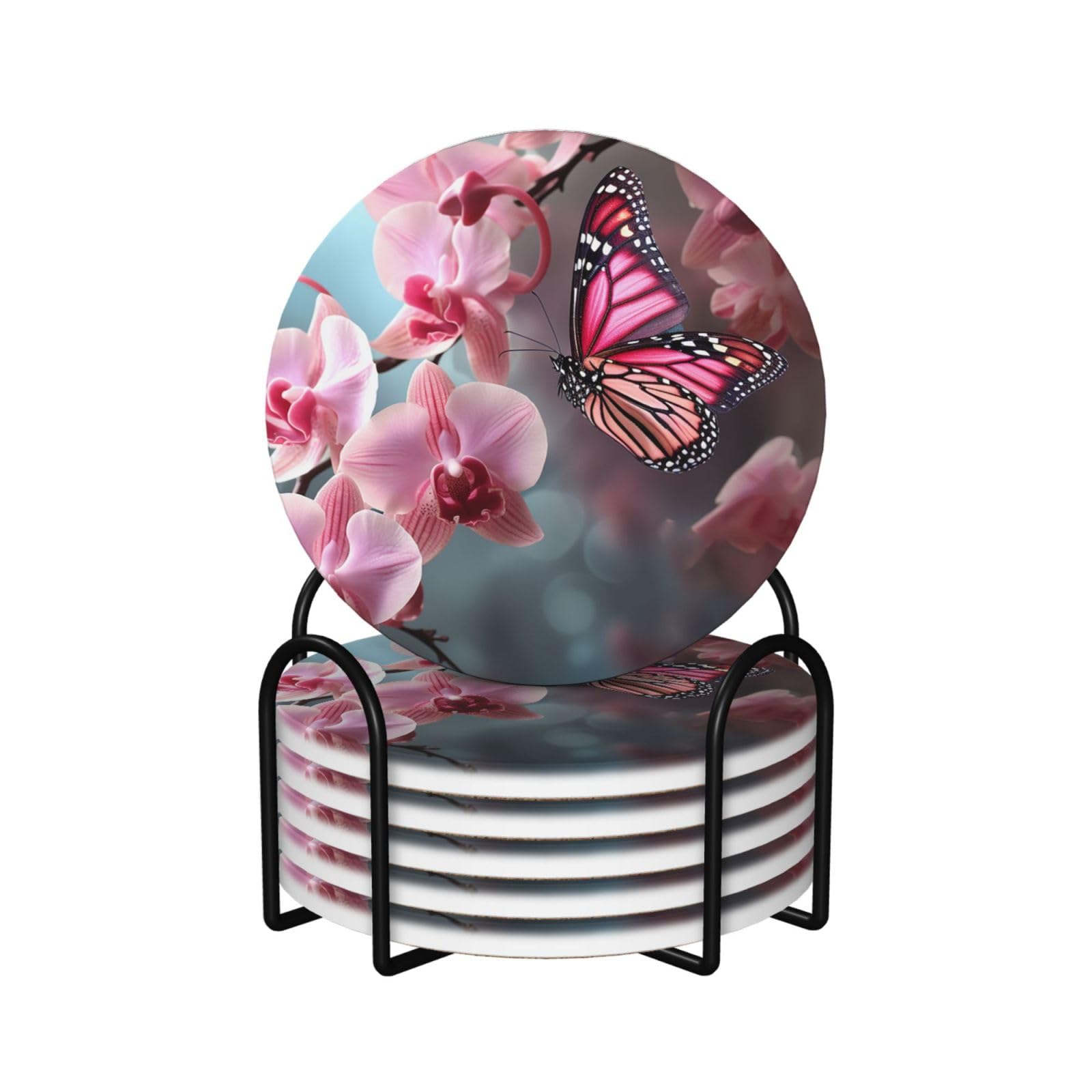 Dessous de verre imprimé fleuri en céramique pour embellir vos tables de printemps