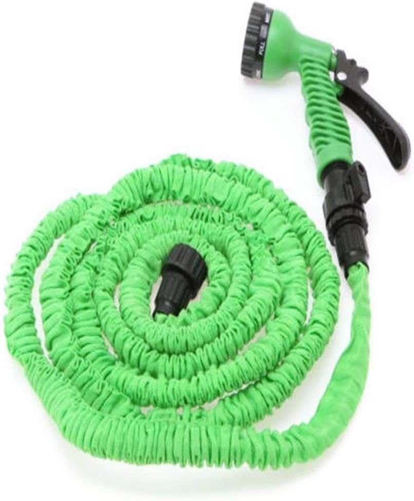 Expanding Flexible Garden Water Hose with Spray Nozzle (75 Ft, Green)