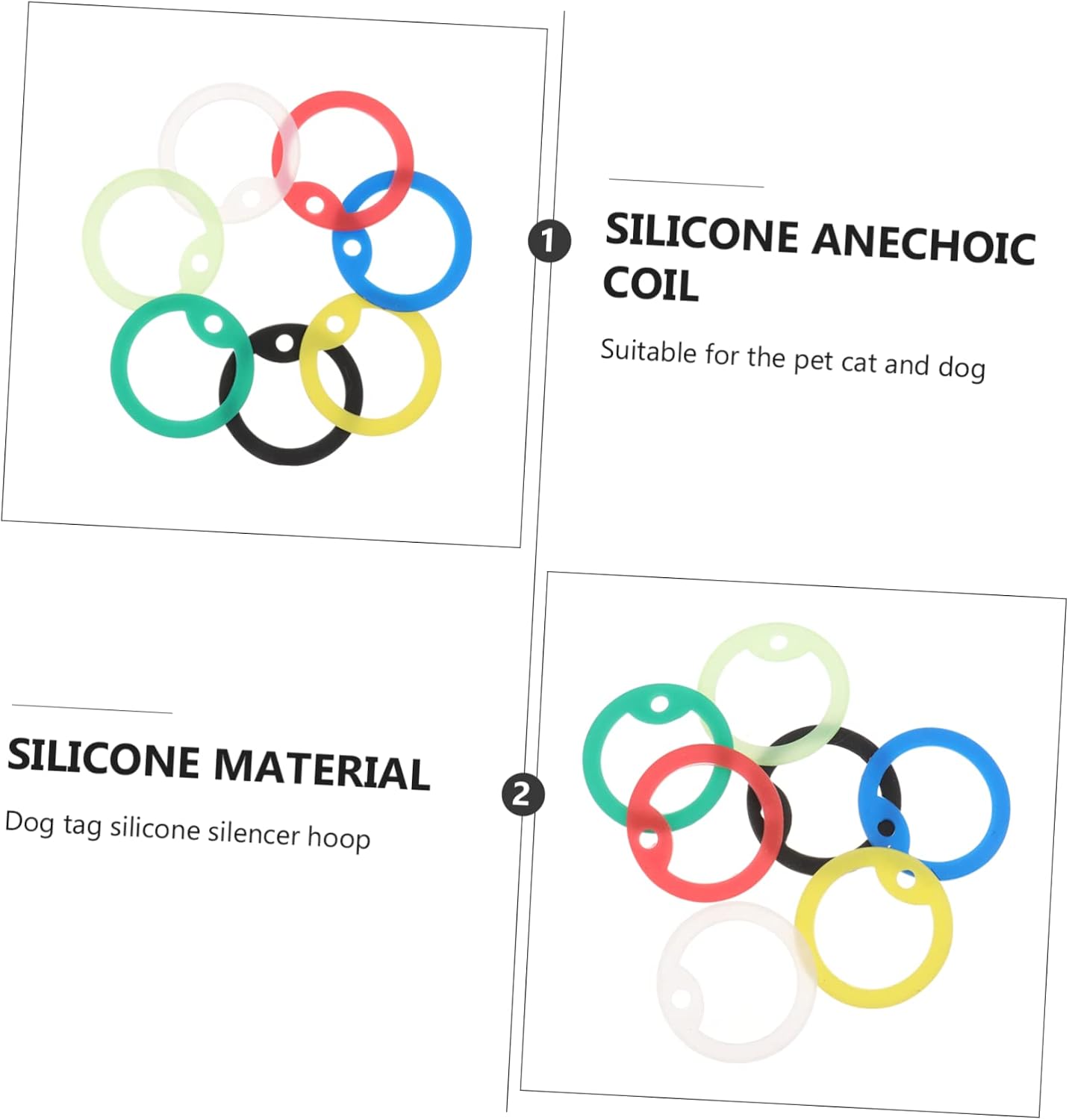 Angoily Sets Dog Name Tag Pet Name Tag Mute Ring Silicone Mute Hoop for Dog and Cat Pcs image 4