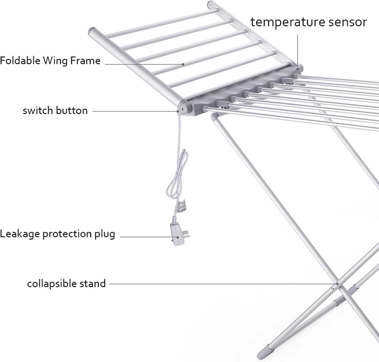 Heated Clothes Drying Racks - Heated Clothes Airer for Towel Shirts Bed Sheets Dry,Efficient Foldable Electric Drying Rack with Waterproof Power Switch,for Easy Storage Dry Saves Energy Interesti