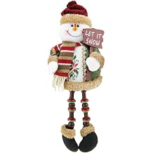 BXT Christmas Holiday Decor Plush Shelf Sitter Sitting Snowman Santa Claus Gift Cute Home Decoration Craft