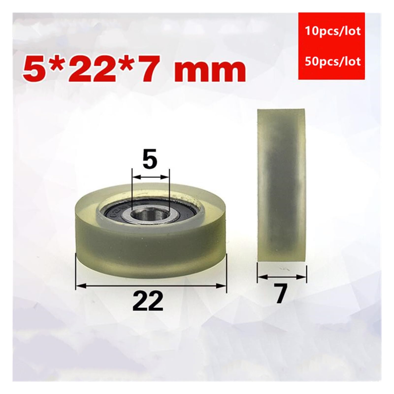 10/50 Sztuk 5 * 22 * 7mm 625RS 625-2RS Szuflada Prezentacja Niski Poziom Hałasu Łożysko Rolkowe Koło Pasowe 5x22x7 | 10pcs