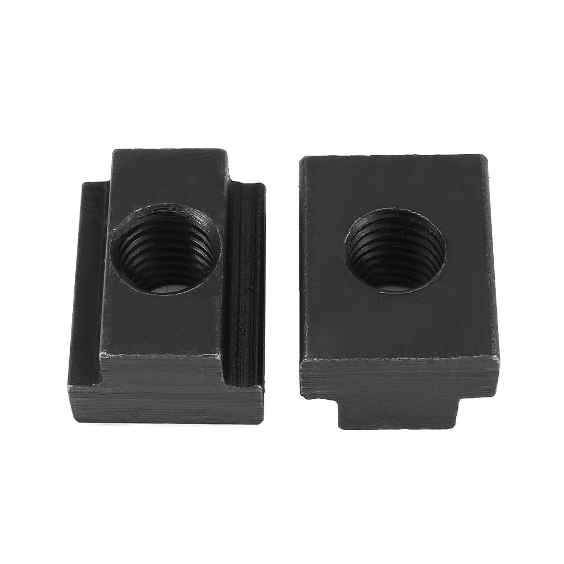 Aexit M12 Thread Nuts T-Slot Nut Black Oxide Plated Grade 8.8 Tapped T-Slot Nuts Through 2pcs