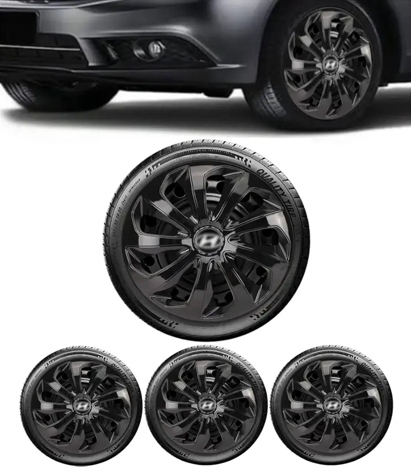 Jogo 4 Calotas Esportiva Velox Preto Brilhante Aro 15 HYUND HB20 Hatch HB20s Sedan 2015 2016 2017 2018 2019 2020 2021 2022 2023 2024