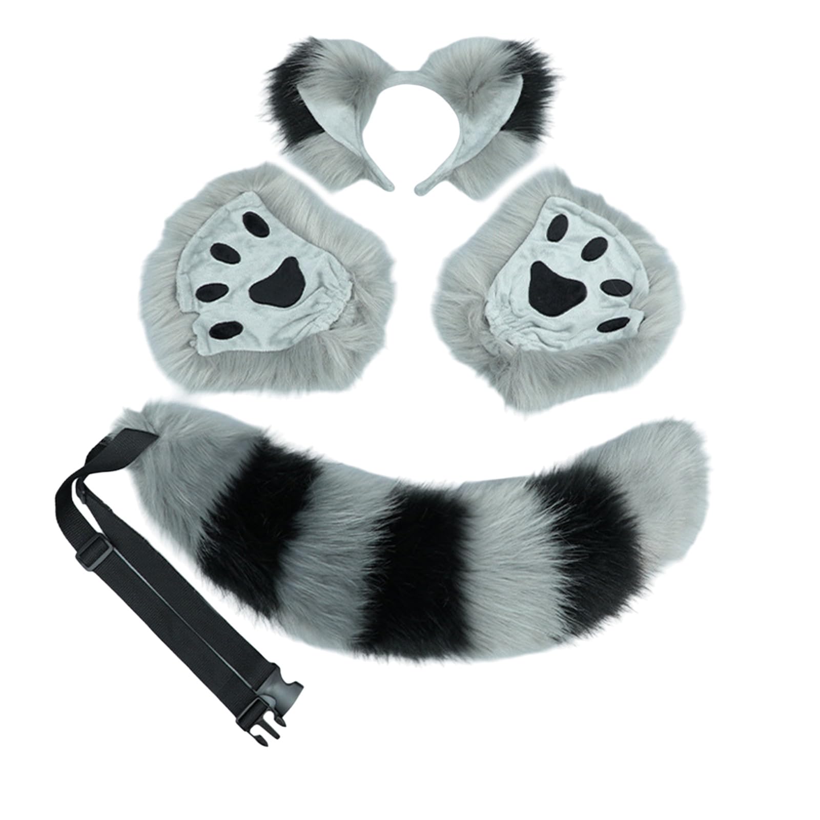 Costume de renard avec fausse fourrure douce oreilles souples et longue queue pour soirées à thème