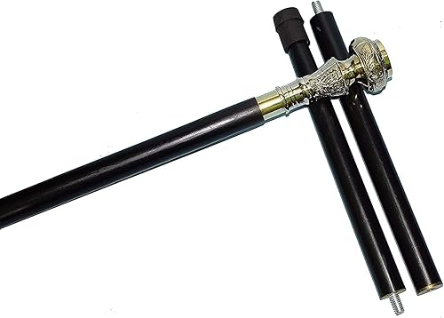 Miniatura 3 de Travelers Compass Gentleman - Bastón para caminar, 36 pulgadas, mango de latón y bastón de madera dura, mango victoriano, mango de brújula de madera