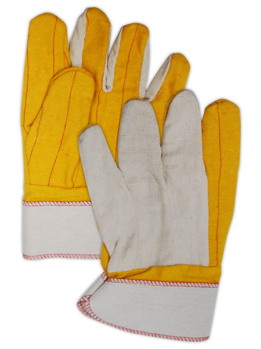 MAGID 64JTNESC Double Palm Glove, Men's Jumbo (Fits X-Large), Yellow , Men's Jumbo (Fits XL) (Pack of 12)