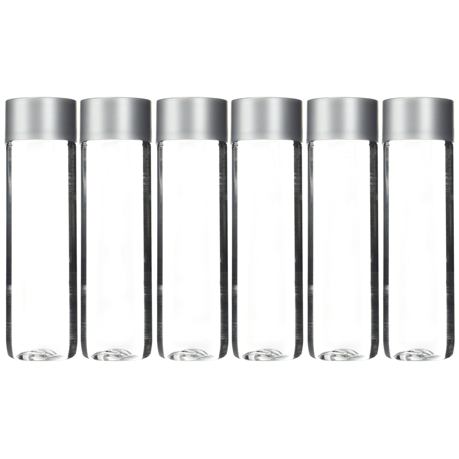 VOIDROP clear plastic bottles with lids-clear sensory water bottle-plastic cylinder bottle-water bottles plastic-bulk water bottles reusable-bottles for juice '' (6 PCS OF 500ML, GREY)