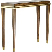 Modern Console Table for Entryway Narrow Hallway Table for Entryway with Golden Accents, Walnut Veneer Hand-Finished 11.75 Inch Deep Slim Entry Way Table Home Decor for Foyer, Living Room