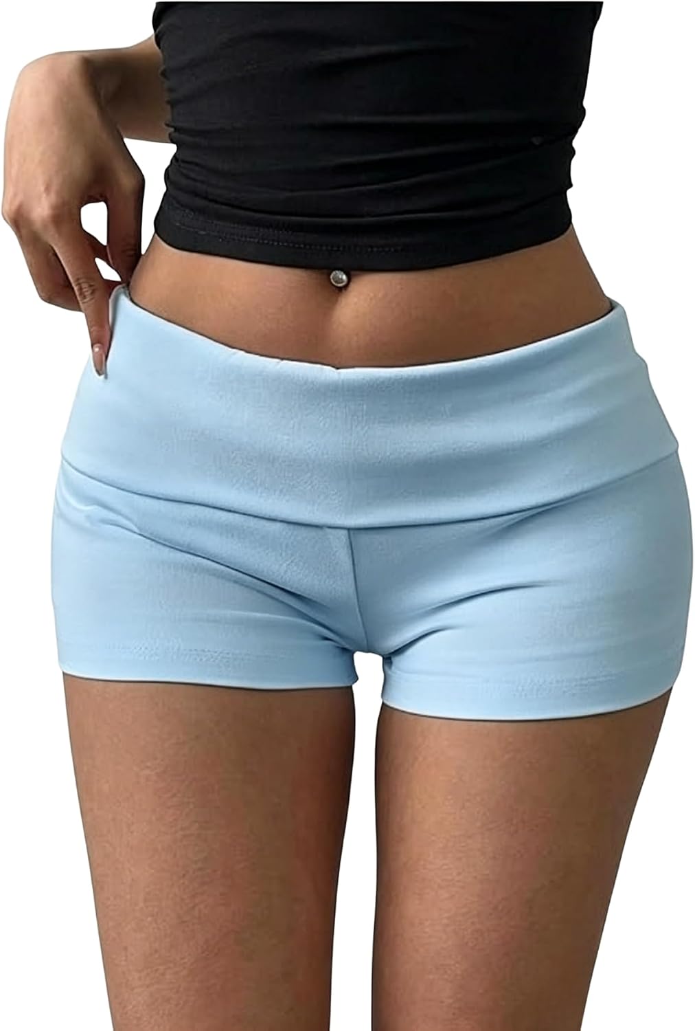 Verdusa Women's Fold Over Micro Short Going Out Booty Cheeky Shorts 2026