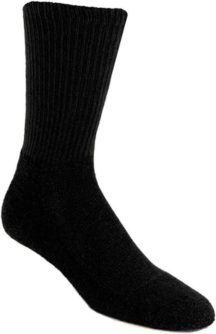 Performance Crew Large 6 Pair Pack (Black), LARGE (Men's shoe size 9-12)