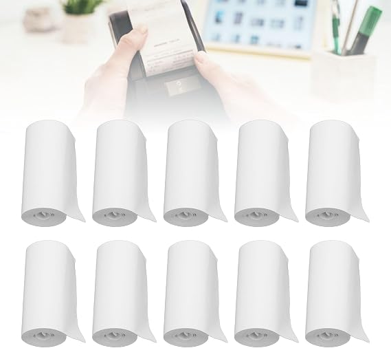 Thermal Printing Paper Rolls, Thermal Paper for Printers, 20 Rolls 57x25mm with Safe Glossy Texture Thermal Printer Paper for Cash Registers Label Machines