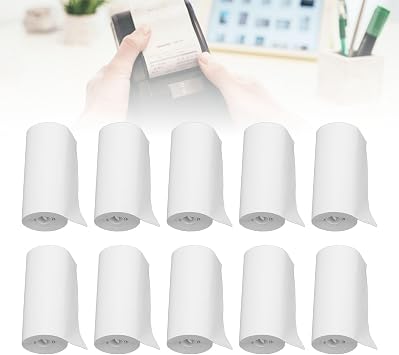 Thermal Printing Paper Rolls, Thermal Paper for Printers, 20 Rolls 57x25mm with Safe Glossy Texture Thermal Printer Paper for Cash Registers Label Machines