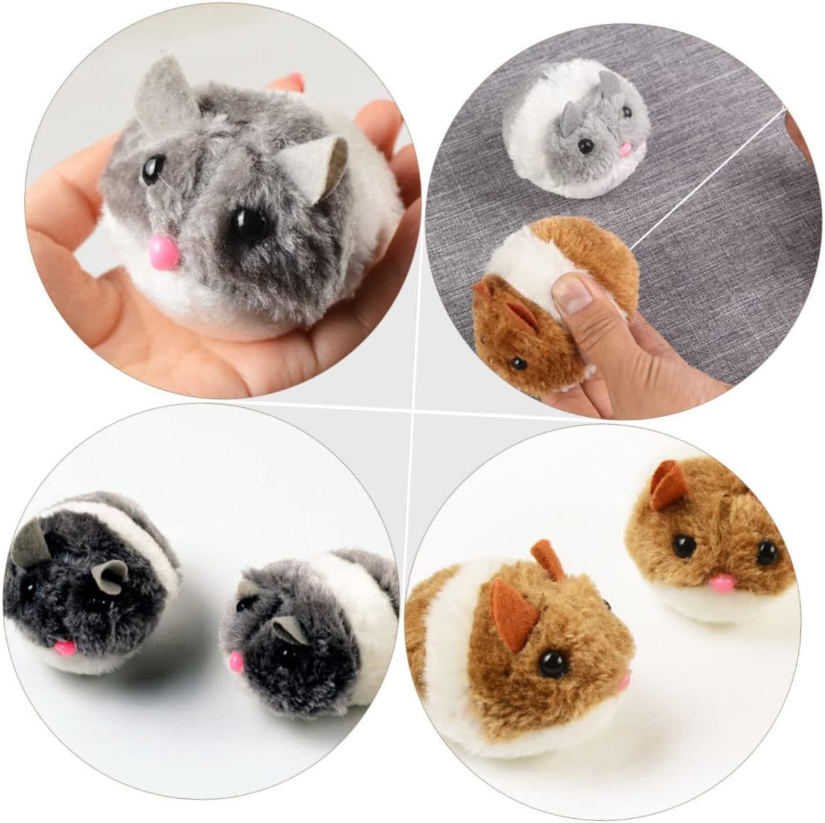 Toyvian 2pcs Cat Toy Squeaker Interactive Kitten Plaything for Teasing and Exercise Mixed Styles to Cats and Reduce Boredom