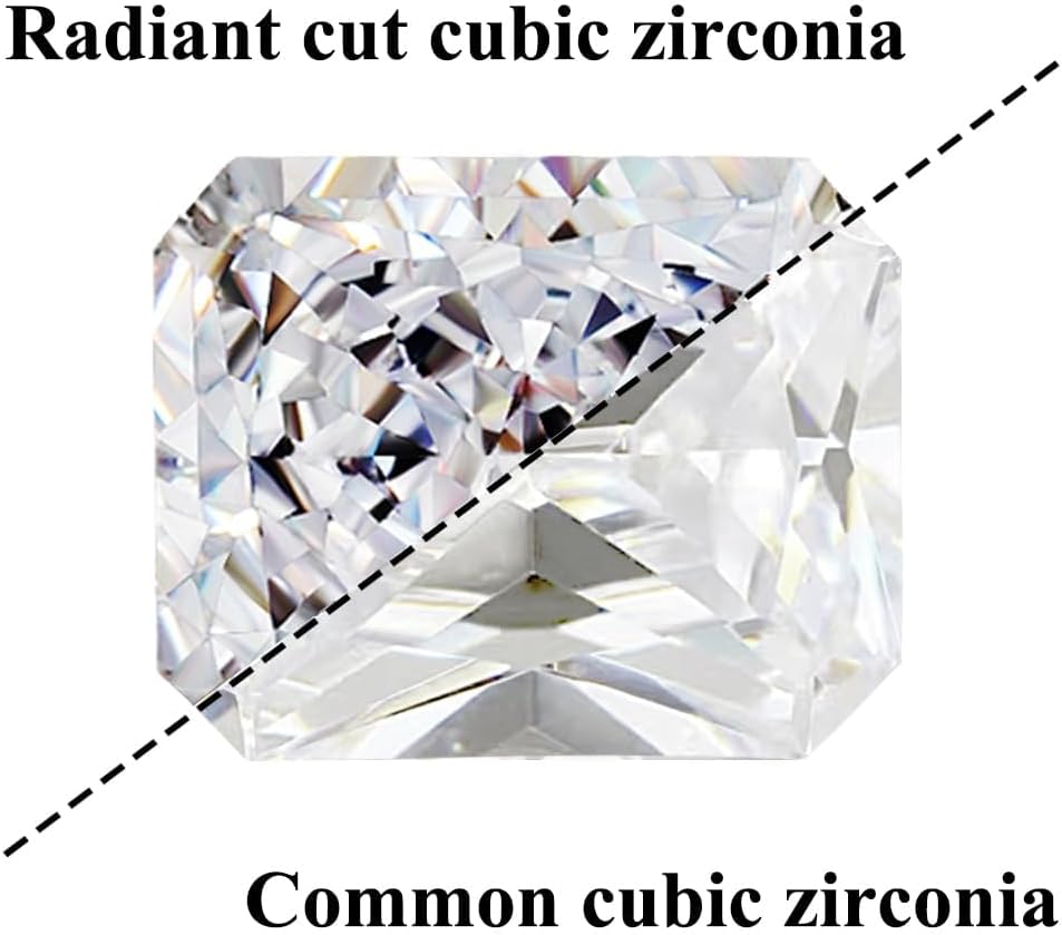 Birthstone Rings for Women 1.5ct Simulated Diamond Radiant Cut Cubic Zirconia Ring Sterling Silver Gemstone Birthstone Ring for Christmas Mothers Valentines Day Size 5-10 - Image 6