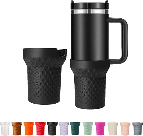 Botas de silicona para Stanley, protector inferior de silicona para Stanley Quencher H2.0 FlowState, vaso de 40 onzas (crema navideña, 40 onzas)