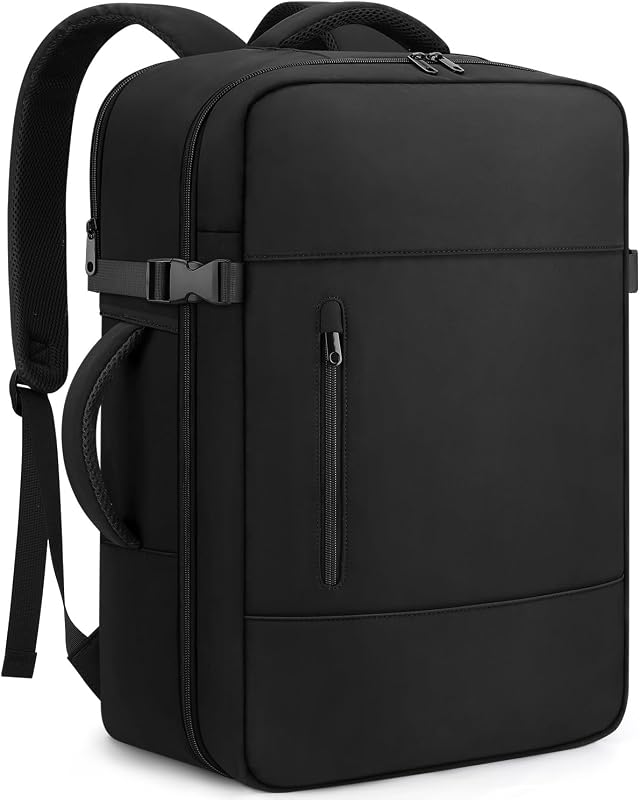 ZOMFELT Travel Backpack Carry On Backpack Luggage 22x14x9 Airline Approved | 15.6inch Laptop Backpack Women Men 45L Personal Item Travel Bag, Water Resistant Mochila For Business Work, Black
