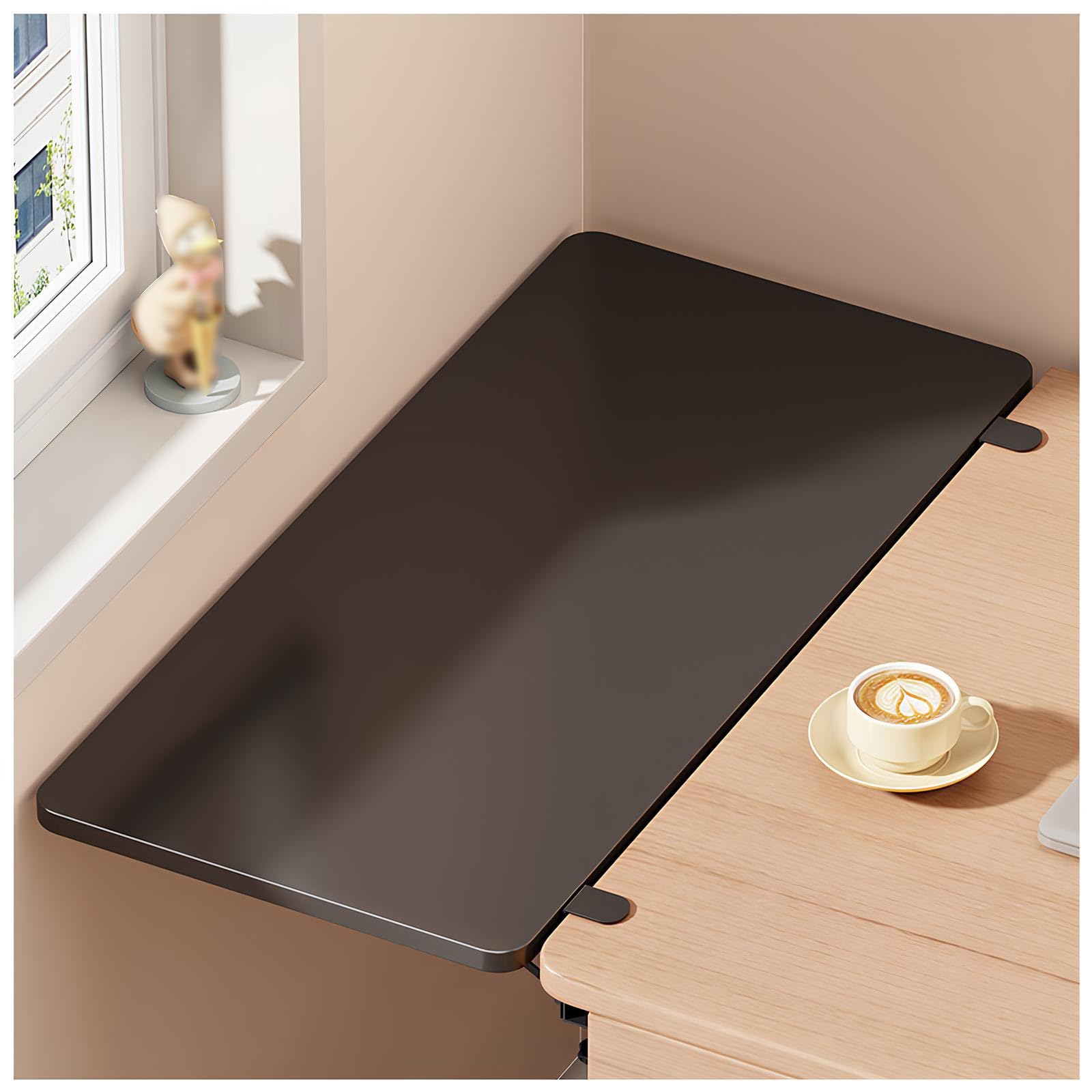 Extensión De Escritorio Bandeja Plegable Bandeja Flotante para Teclado Mesa De Pared Plegable Puede Utilizarse como Reposabrazos Estantería, Mesa Mural Plegable Mesa Plegable(Black,70 * 25cm)