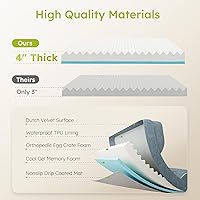 Vista 3 de Cama Extra Grande para Perros, Cama Ortopédica XL para Perros con Espuma Viscoelástica de Gel Refrescante, Cama Impermeable para Mascotas con Funda