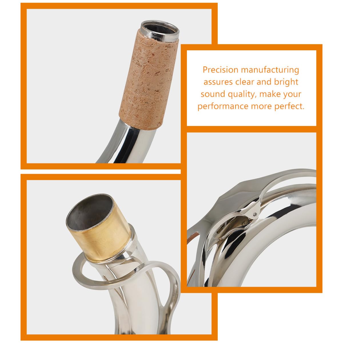 Zerodeko Collo Sassofono Tenore in Ottone Argentato Curvo Ergonomico Sostituzione Manico per Sax Tenor B-flat Accessorio Resistente e Facile da Installare