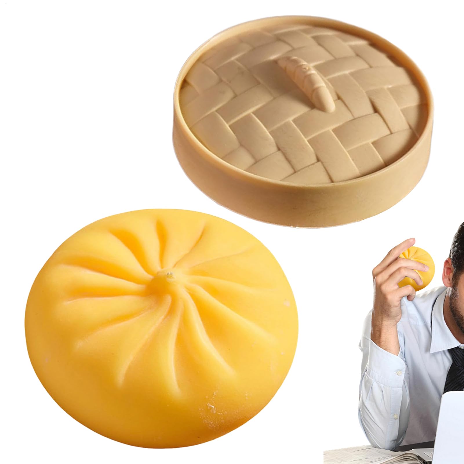 Squeeze Balls for Kids, Giant Cute Soft Realistic Sensory Tools,Colorful Steamed Bun Squeeze Fidget Toys - for Boys Girls Children Adults Students Home Office School Classroom