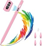 MoKo Stylus stylo pour iPad 2018-2026, USB-C Crayon de charge rapide avec LED Sensibilité de l'affichage de puissance pour Apple iPad A16/11/10/9/8/7/6, Air 7/6/5/4/3/M3/M2, Pro 13"/12.9"/11"/M4, Mini 7/6/5, blanc
