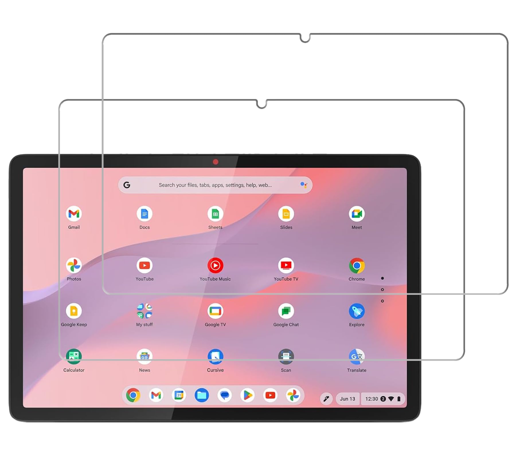 Lot de 2 protecteurs d'écran en verre trempé 9H pour Lenovo IdeaPad Chromebook Duet 11" modèle 11M889