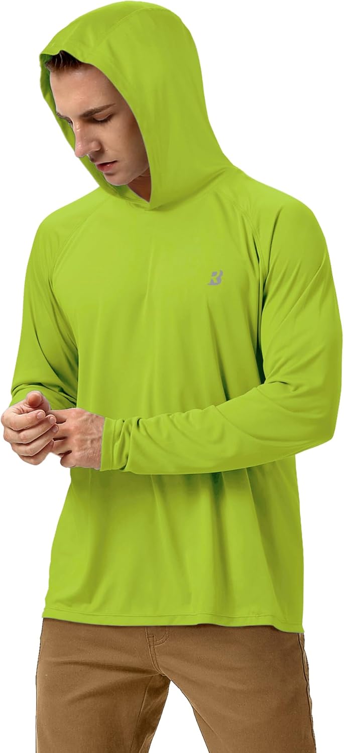 Roadbox UPF 50+ Fishing Shirts for Men, Long Sleeve UV Sun Protection Hoodie, Outdoor Hiking Running Swimming Rash Guard thumbnail