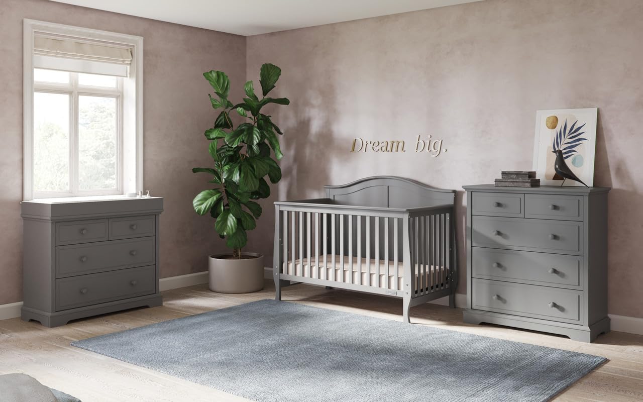 Cool Gray 3-Drawer Nursery Dresser with English Dovetail Construction