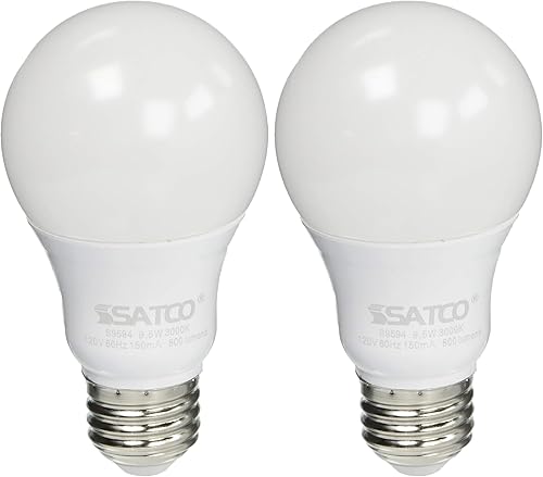 Satco S9594 - Bombilla mediana con acabado de 4.31 pulgadas, 1 unidad (paquete de 2), blanco esmerilado