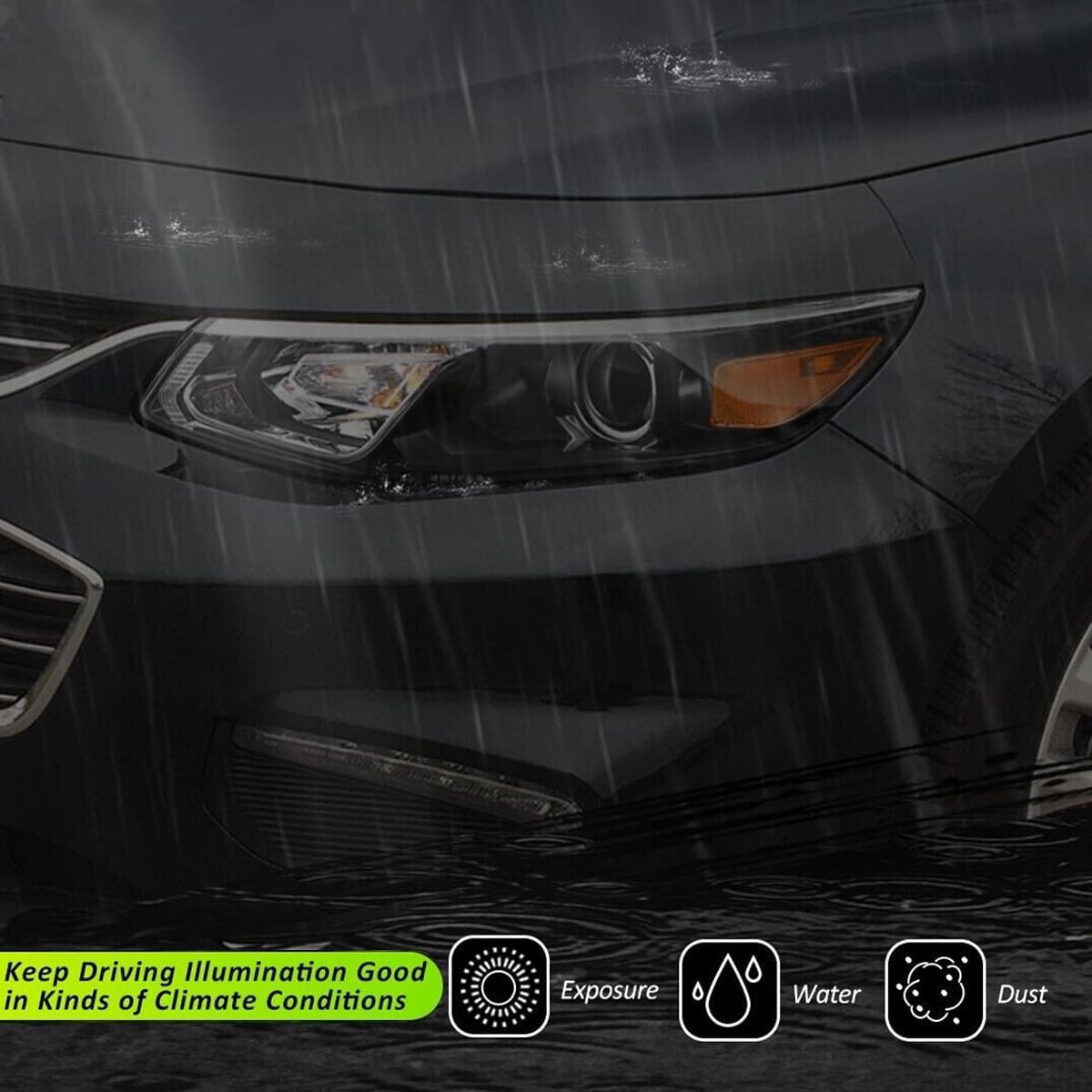 Projector Headlight Assembly Fit for Chevy Malibu 2016-2018,Halogen Headlamp Factory Style Replacement Driver Passenger Side GM2502426 GM2503426